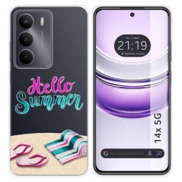 Funda Silicona Transparente para Realme 14x 5G diseño Summer Dibujos