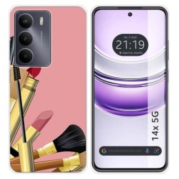 Funda Silicona para Realme 14x 5G diseño Brochas Dibujos