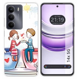Funda Silicona para Realme 14x 5G diseño Café Dibujos