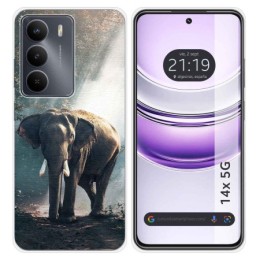 Funda Silicona para Realme 14x 5G diseño Elefante Dibujos