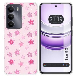 Funda Silicona para Realme 14x 5G diseño Flores Dibujos