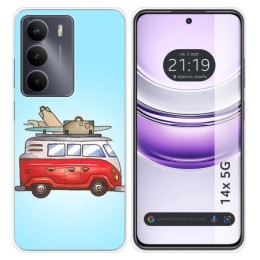 Funda Silicona para Realme 14x 5G diseño Furgoneta Dibujos