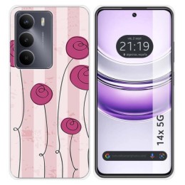 Funda Silicona para Realme 14x 5G diseño Flores Vintage Dibujos