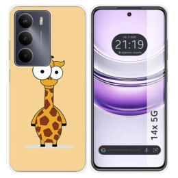 Funda Silicona para Realme 14x 5G diseño Jirafa Dibujos