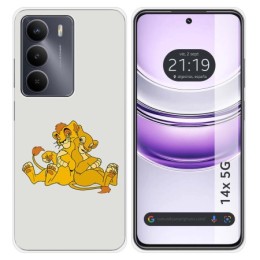 Funda Silicona para Realme 14x 5G diseño Leones Dibujos