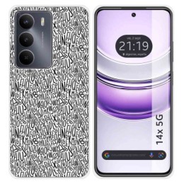 Funda Silicona para Realme 14x 5G diseño Letras Dibujos