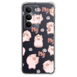 Funda Silicona Antigolpes para Realme 14x 5G diseño Cerdos Dibujos