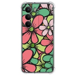 Funda Silicona Antigolpes para Realme 14x 5G diseño Flores 02 Dibujos