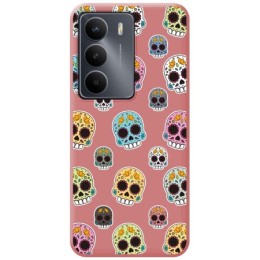 Funda Silicona Líquida Rosa para Realme 14x 5G diseño Catrina Dibujos