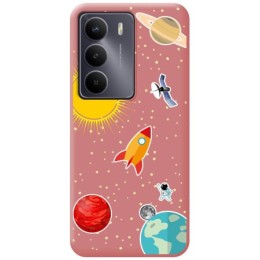 Funda Silicona Líquida Rosa para Realme 14x 5G diseño Espacio Dibujos