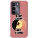 Funda Silicona Líquida Rosa para Realme 14x 5G diseño Mujer Escalada Dibujos