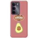 Funda Silicona Líquida Rosa para Realme 14x 5G diseño Vegan Life Dibujos