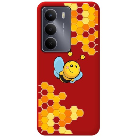 Funda Silicona Líquida Roja para Realme 14x 5G diseño Abeja Dibujos