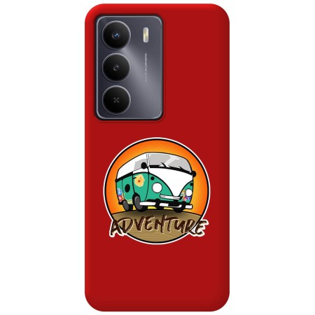 Funda Silicona Líquida Roja para Realme 14x 5G diseño Adventure Dibujos