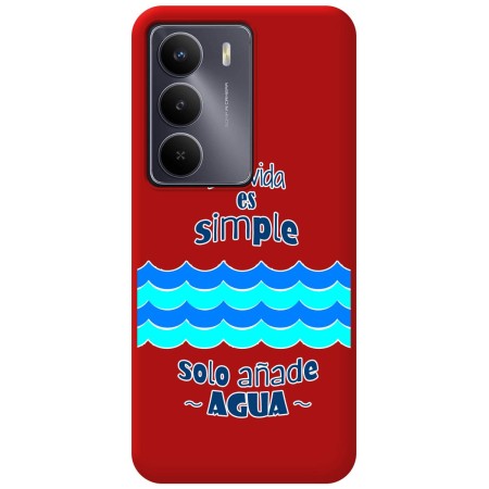 Funda Silicona Líquida Roja para Realme 14x 5G diseño Agua Dibujos
