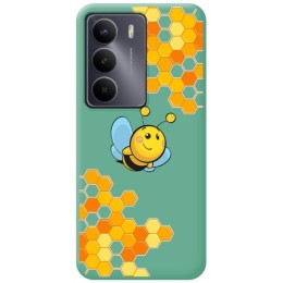 Funda Silicona Líquida Verde para Realme 14x 5G diseño Abeja Dibujos