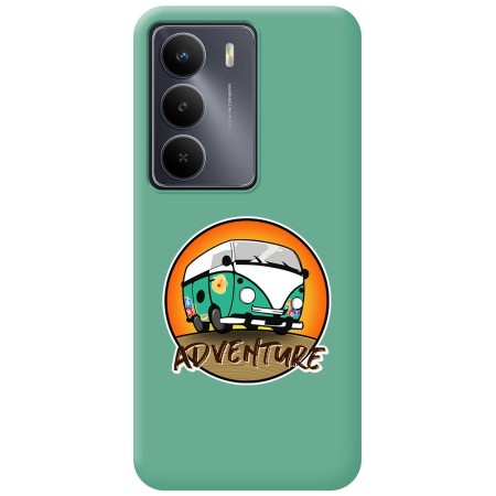 Funda Silicona Líquida Verde para Realme 14x 5G diseño Adventure Dibujos