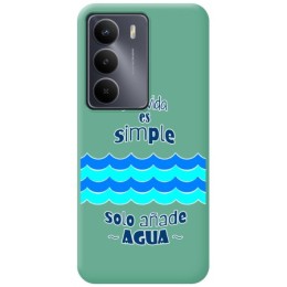 Funda Silicona Líquida Verde para Realme 14x 5G diseño Agua Dibujos