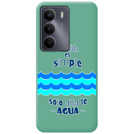 Funda Silicona Líquida Verde para Realme 14x 5G diseño Agua Dibujos