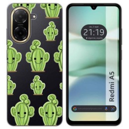 Funda Silicona Transparente para Xiaomi Redmi A5 diseño Cactus Dibujos
