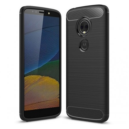 Funda Gel Tpu Tipo Carbon Negra para Motorola Moto E5 / G6 Play