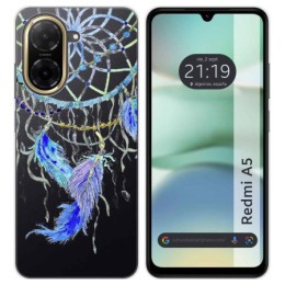 Funda Silicona Transparente para Xiaomi Redmi A5 diseño Plumas Dibujos