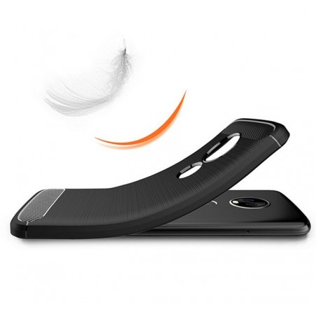 Funda Gel Tpu Tipo Carbon Negra para Motorola Moto E5 / G6 Play