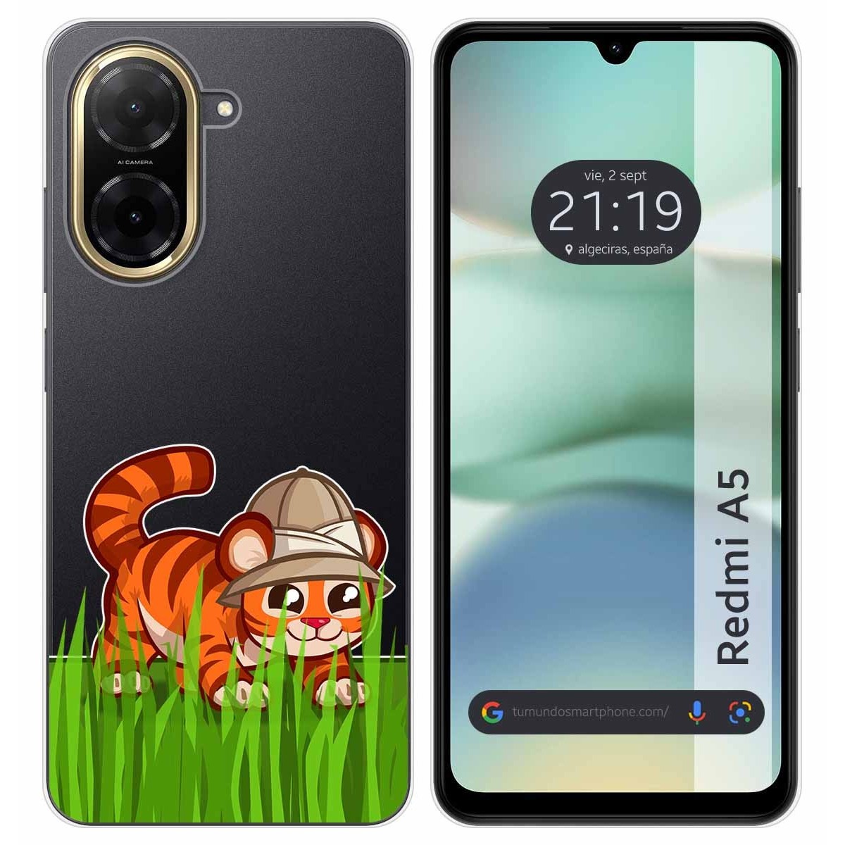 Funda Silicona Transparente para Xiaomi Redmi A5 diseño Tigre Dibujos