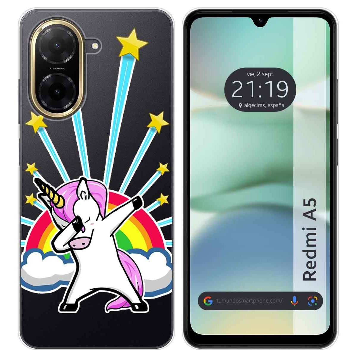 Funda Silicona Transparente para Xiaomi Redmi A5 diseño Unicornio Dibujos