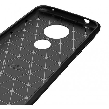 Funda Gel Tpu Tipo Carbon Negra para Motorola Moto E5 / G6 Play