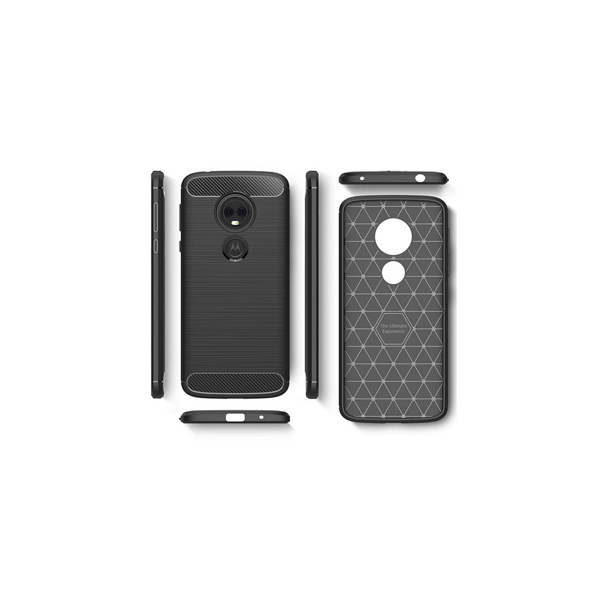 Funda Gel Tpu Tipo Carbon Negra para Motorola Moto E5 / G6 Play