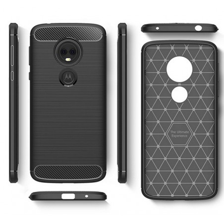 Funda Gel Tpu Tipo Carbon Negra para Motorola Moto E5 / G6 Play