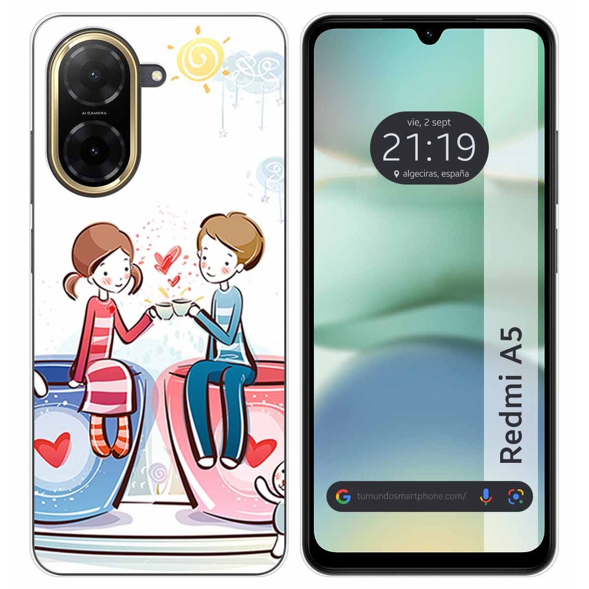 Funda Silicona para Xiaomi Redmi A5 diseño Café Dibujos