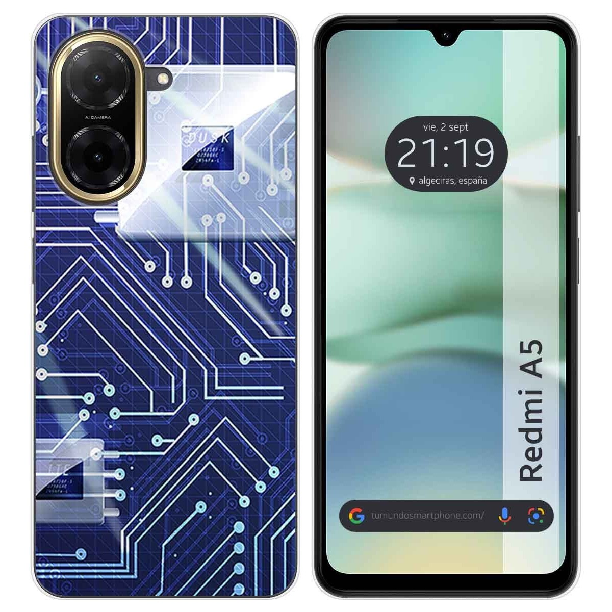 Funda Silicona para Xiaomi Redmi A5 diseño Circuito Dibujos