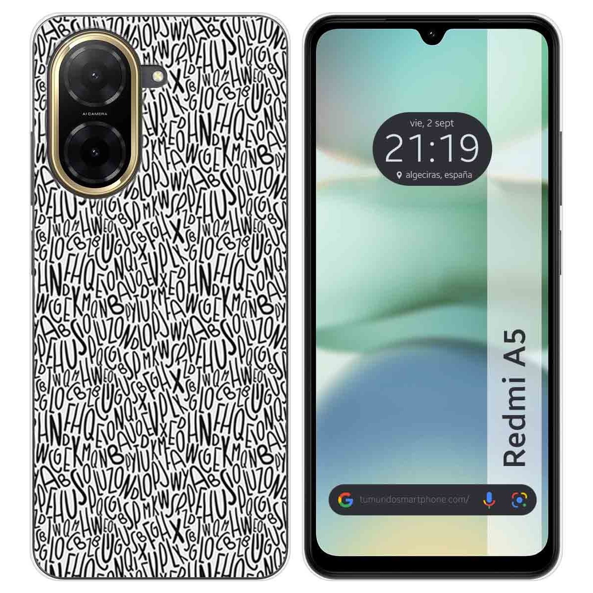 Funda Silicona para Xiaomi Redmi A5 diseño Letras Dibujos