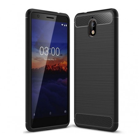 Funda Gel Tpu Tipo Carbon Negra para Nokia 3.1 (2018)