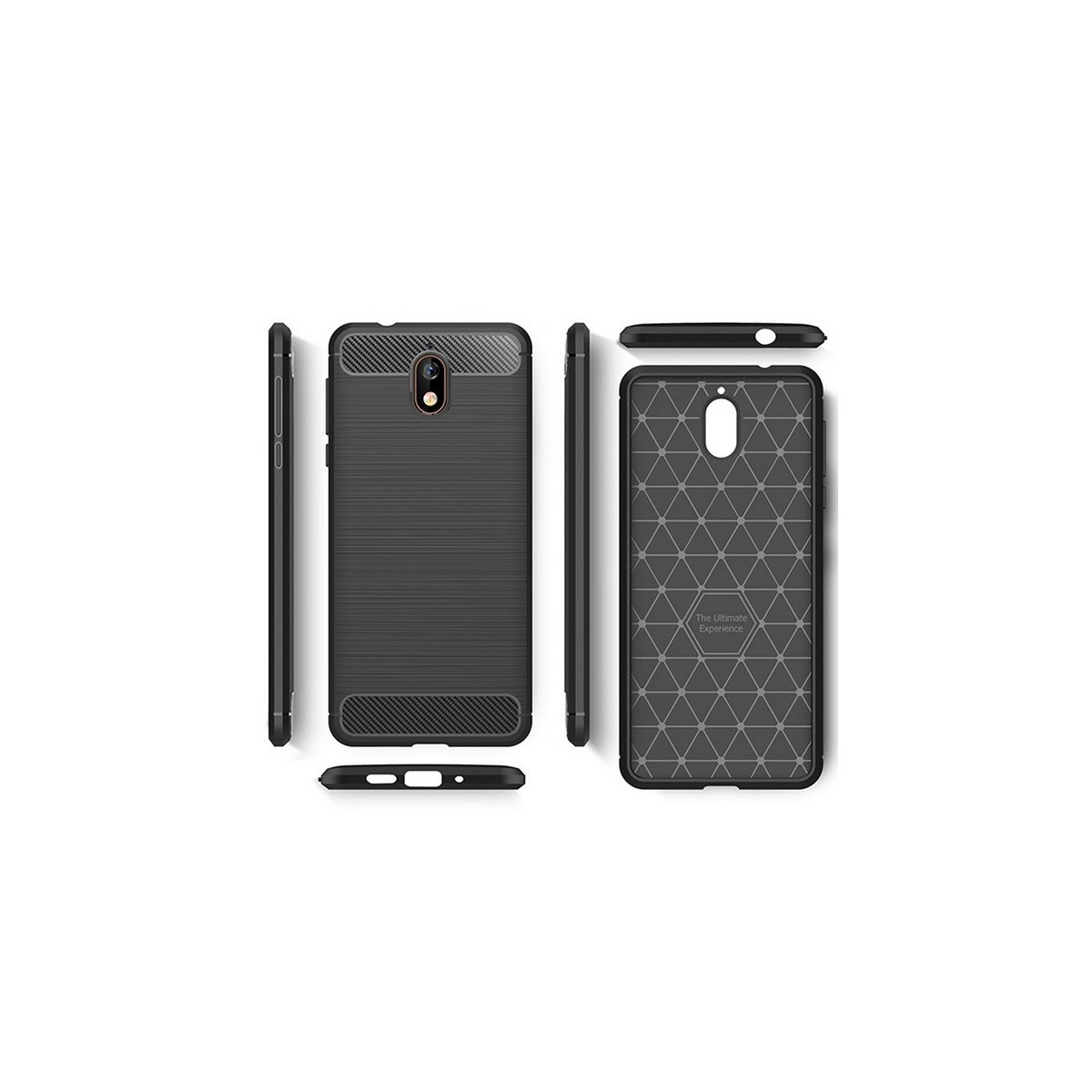 Funda Gel Tpu Tipo Carbon Negra para Nokia 3.1 (2018)