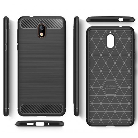 Funda Gel Tpu Tipo Carbon Negra para Nokia 3.1 (2018)