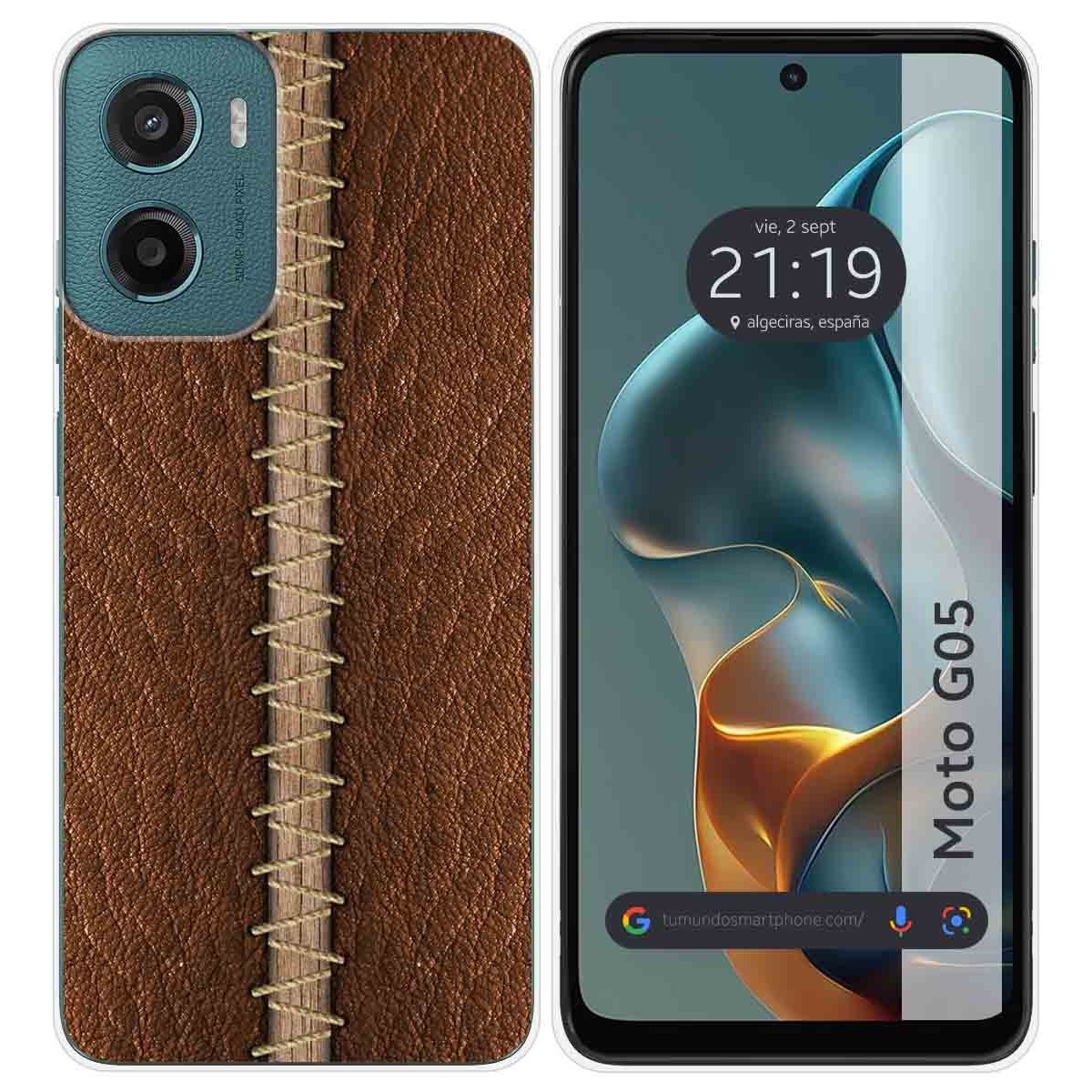 Funda Silicona para Motorola Moto G05 / E15 diseño Cuero 01 Dibujos