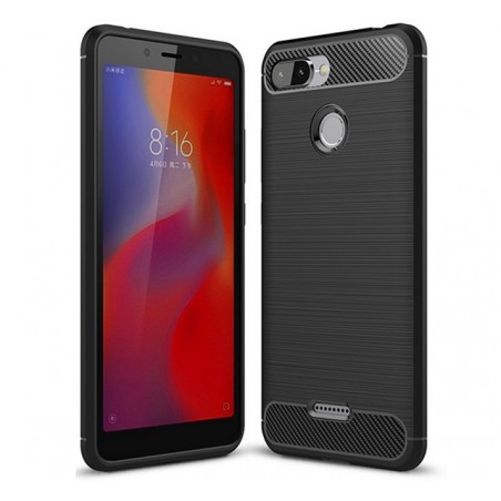 Funda Gel Tpu Tipo Carbon Negra para Xiaomi Redmi 6
