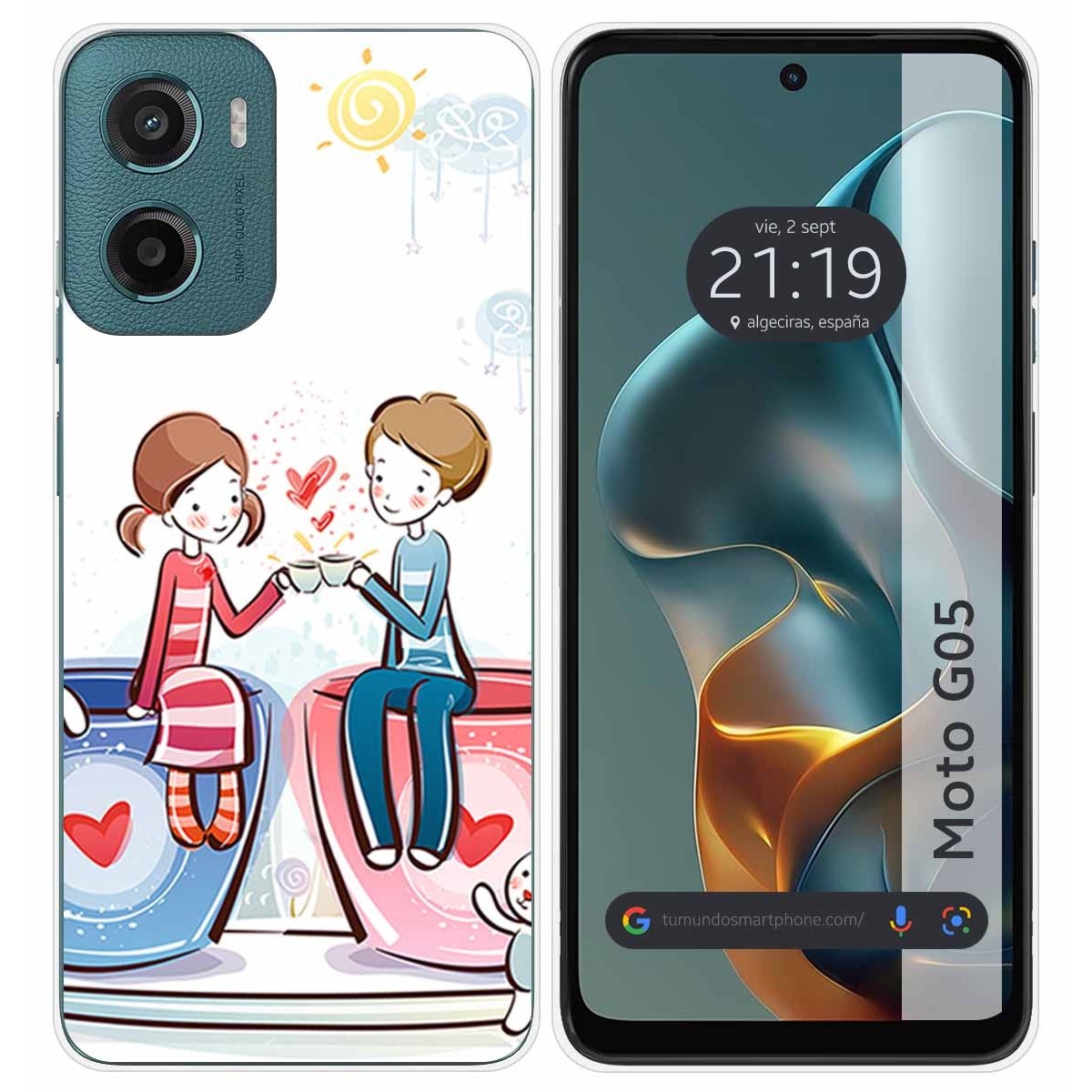 Funda Silicona para Motorola Moto G05 / E15 diseño Café Dibujos