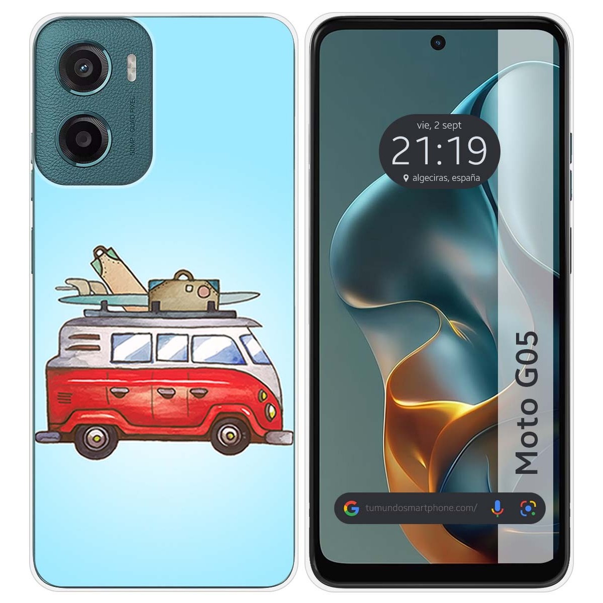Funda Silicona para Motorola Moto G05 / E15 diseño Furgoneta Dibujos