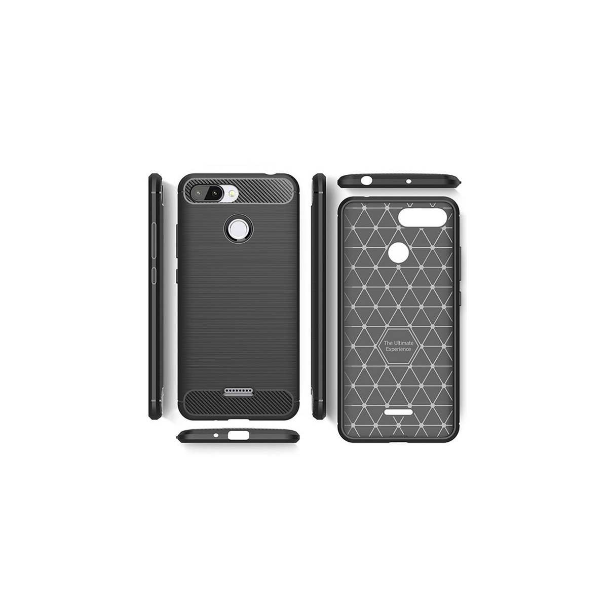 Funda Gel Tpu Tipo Carbon Negra para Xiaomi Redmi 6