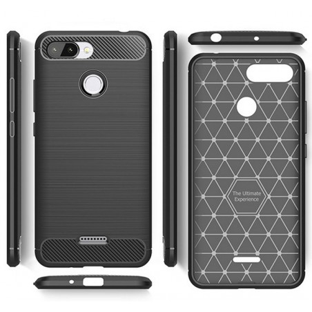 Funda Gel Tpu Tipo Carbon Negra para Xiaomi Redmi 6