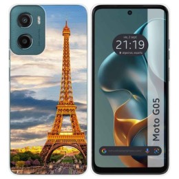 Funda Silicona para Motorola Moto G05 / E15 diseño Paris Dibujos