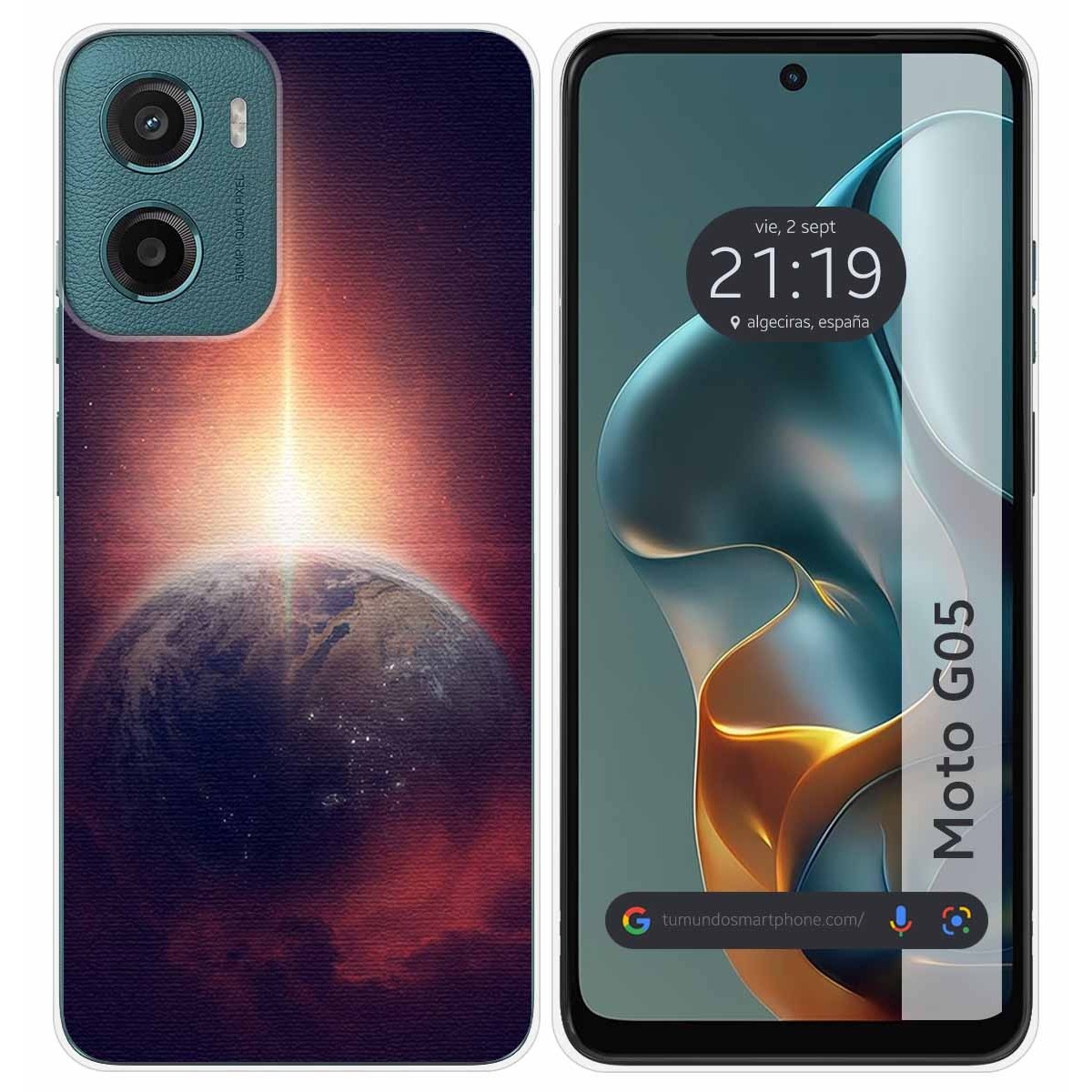 Funda Silicona para Motorola Moto G05 / E15 diseño Tierra Dibujos