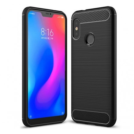 Funda Gel Tpu Tipo Carbon Negra para Xiaomi Redmi 6 Pro / Mi A2 Lite