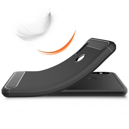 Funda Gel Tpu Tipo Carbon Negra para Xiaomi Redmi 6 Pro / Mi A2 Lite