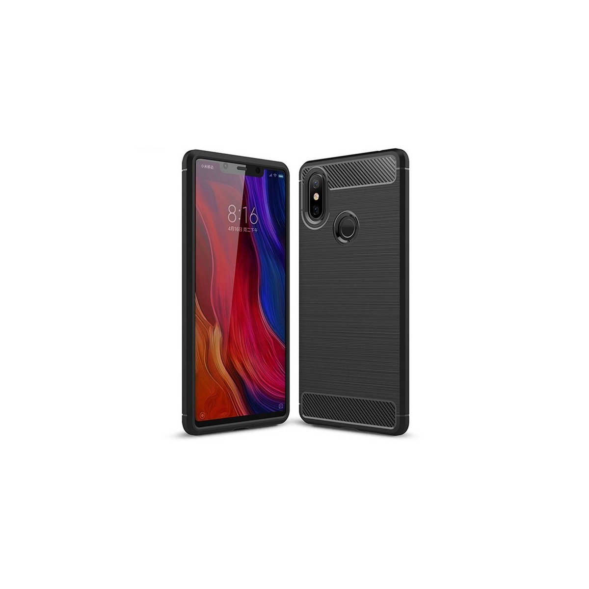 Funda Gel Tpu Tipo Carbon Negra para Xiaomi Mi 8 Se