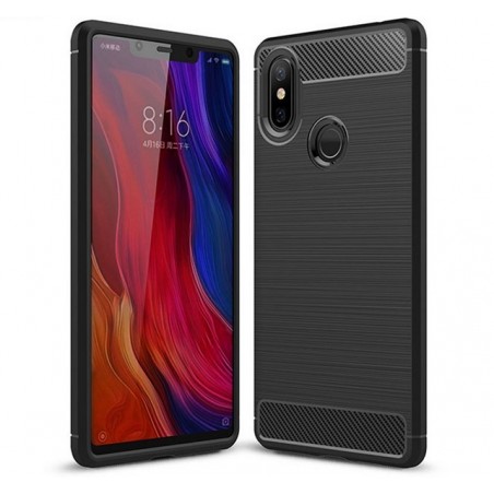 Funda Gel Tpu Tipo Carbon Negra para Xiaomi Mi 8 Se